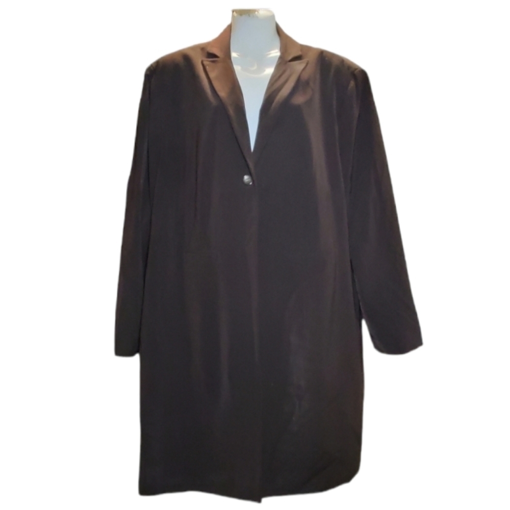 LARRY LEVINE chocolate dress coat 22W